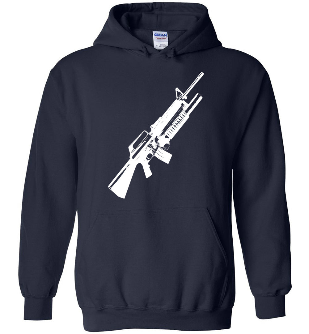 M16A2 Rifles with M203 Grenade Launcher - Pro Gun Tactical Men's Hoodie - Navy