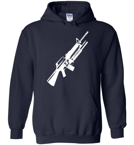 M16A2 Rifles with M203 Grenade Launcher - Pro Gun Tactical Men's Hoodie - Navy
