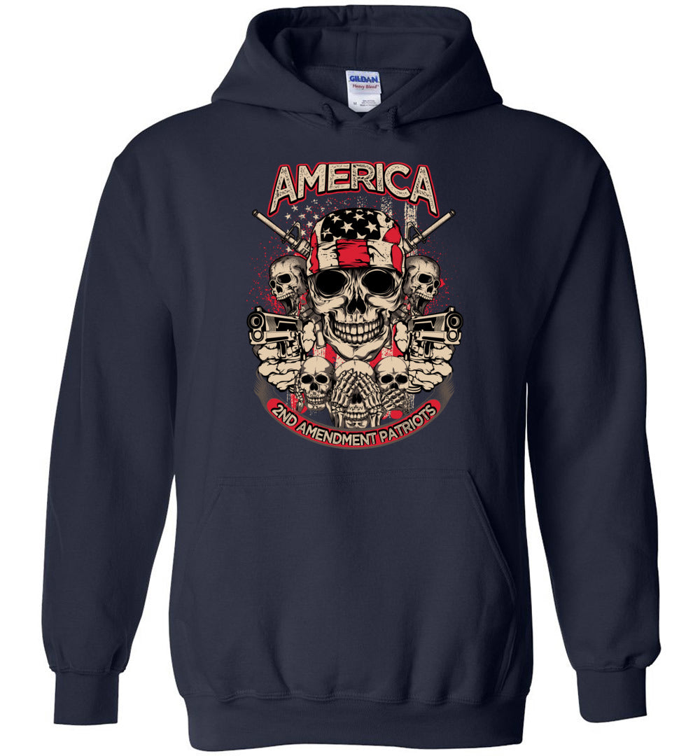 2nd Amendment Patriots - Pro Gun Men's Apparel - Dark Blue Hoodie