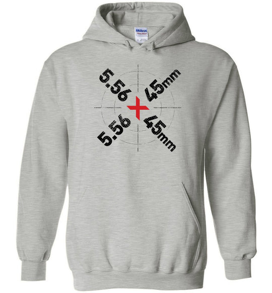 5.56 x 45mm Caliber Ammo AR-15 Shooting Gun Men's Hoodie - Sports Grey