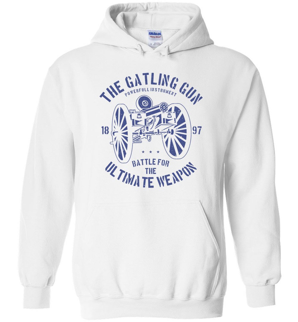 The Gatling Gun - Men’s Pro Gun Hoodie - White