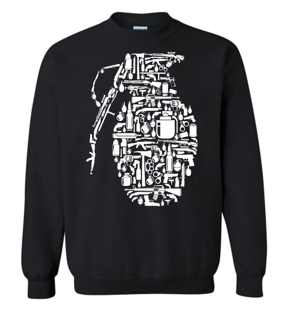 Grenade Made of Guns - Men's Shooting Sweatshirt - Black
