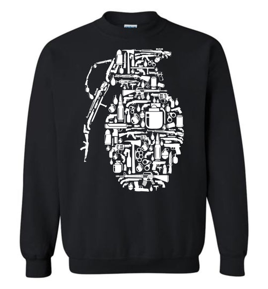 Grenade Made of Guns - Men's Shooting Sweatshirt - Black