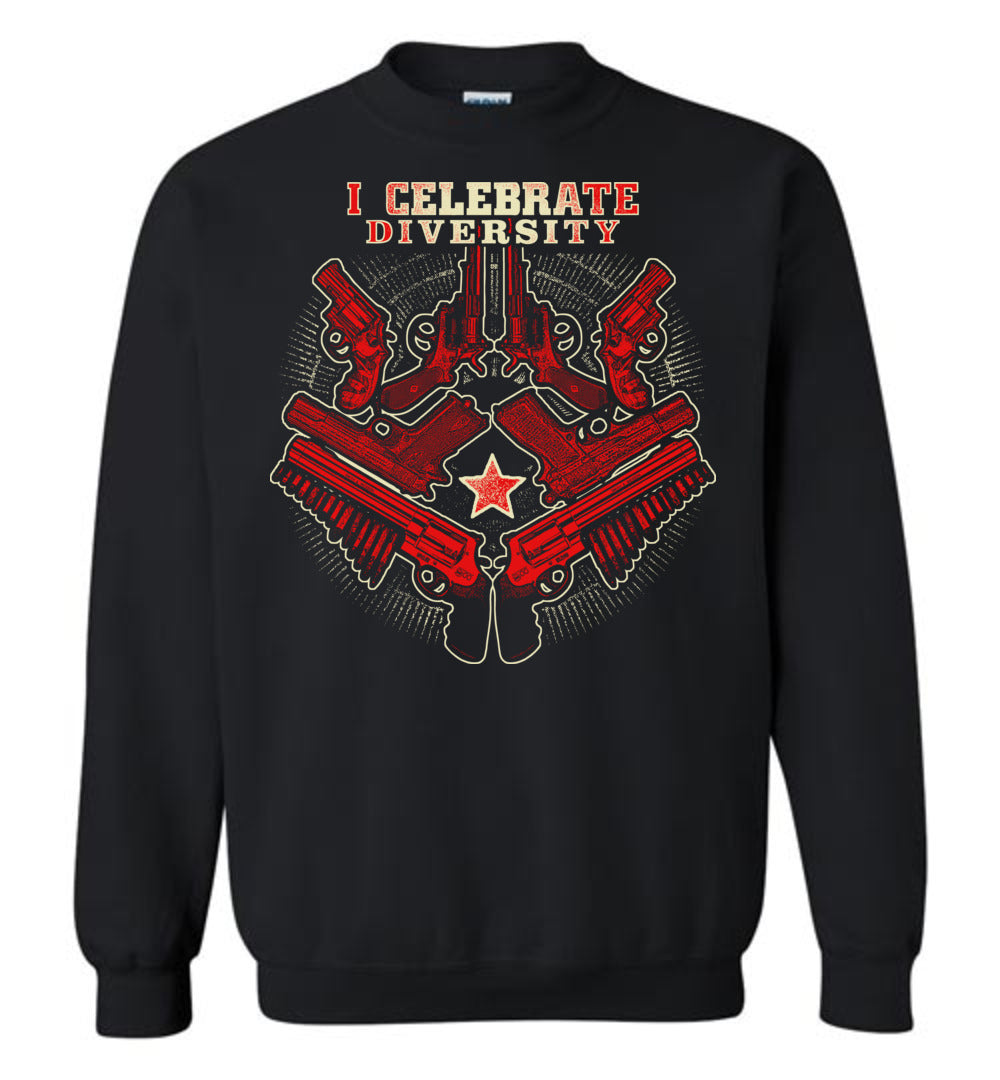 I Celebrate Diversity - Pro Gun Tactical Men's Sweatshirt - Black