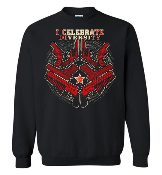 I Celebrate Diversity - Pro Gun Tactical Men's Sweatshirt - Black