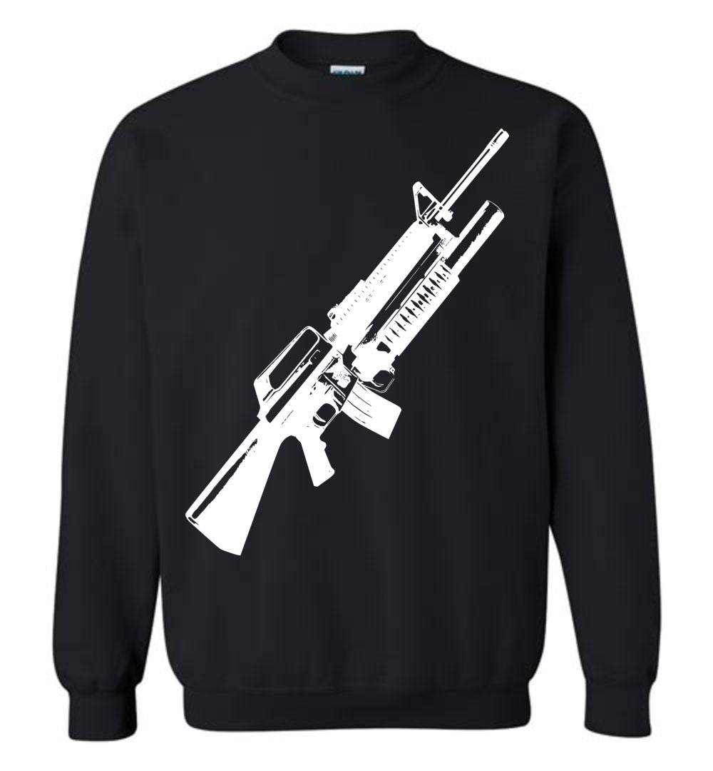 M16A2 Rifles with M203 Grenade Launcher - Pro Gun Tactical Men's Sweatshirt - Black