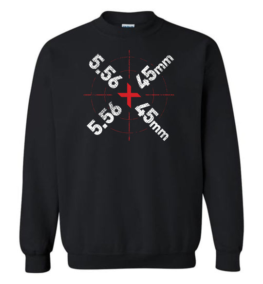 5.56 x 45mm Caliber Ammo AR-15 Shooting Gun Men's Sweatshirt - Black