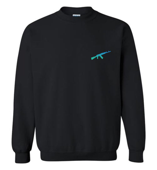 AK-47 AKM Rifle Silhouette Firearm Men's Sweatshirt - Black