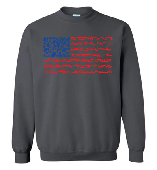 American Flag Made of Guns 2nd Amendment Men’s Sweatshirt - Charcoal