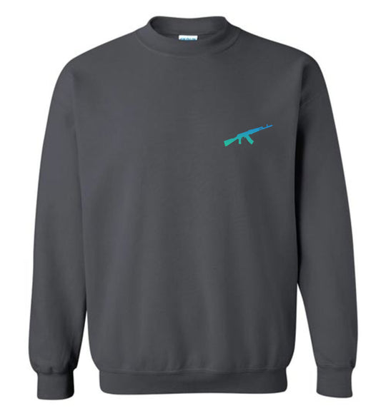 AK-47 AKM Rifle Silhouette Firearm Men's Sweatshirt - Dark Grey