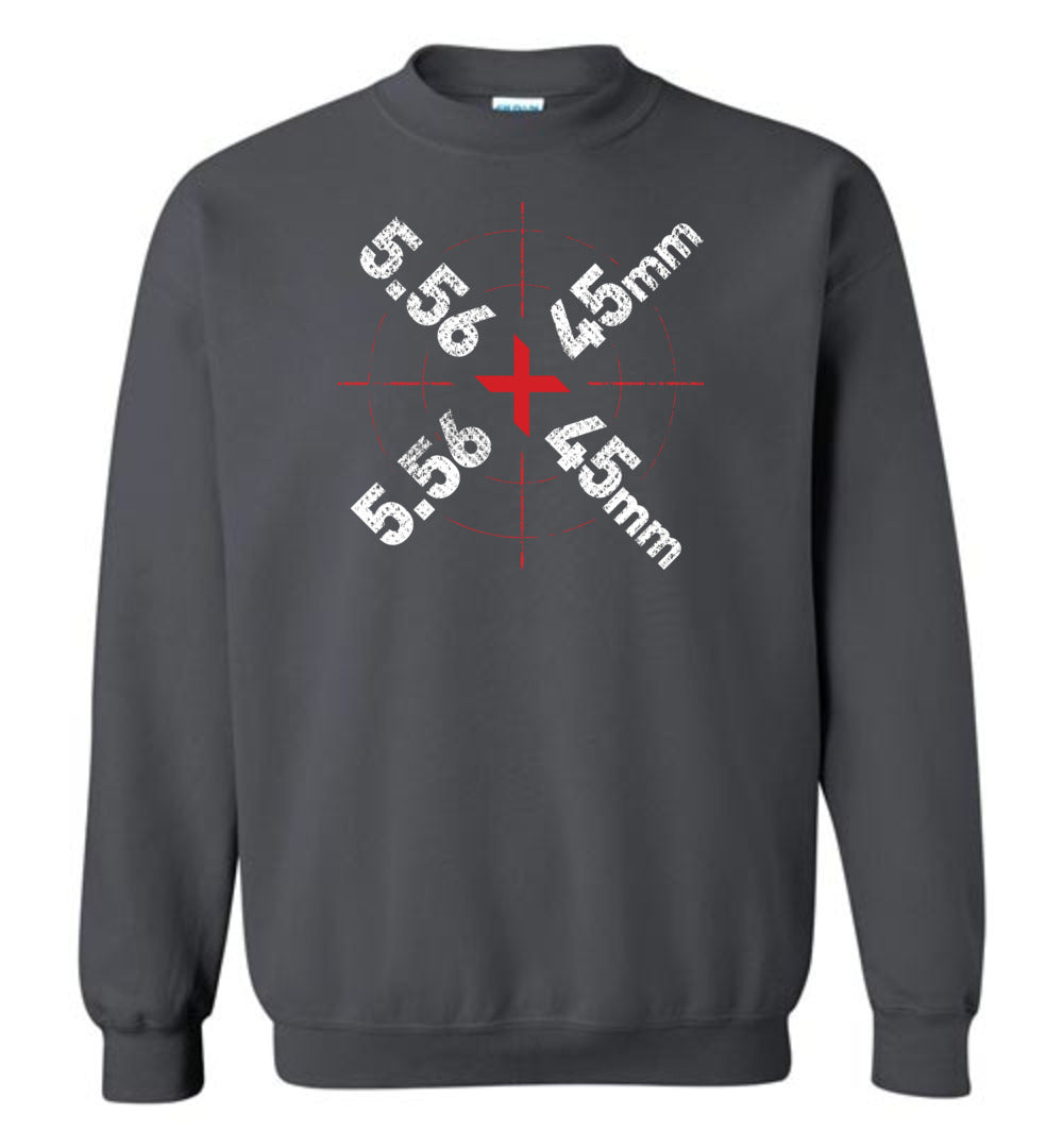 5.56 x 45mm Caliber Ammo AR-15 Shooting Gun Men's Sweatshirt - Charcoal