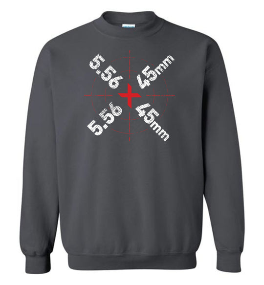 5.56 x 45mm Caliber Ammo AR-15 Shooting Gun Men's Sweatshirt - Charcoal