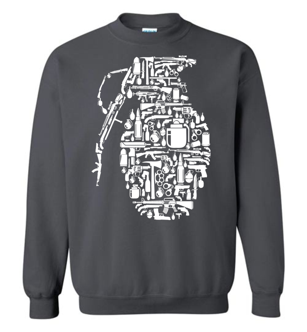 Grenade Made of Guns - Men's Shooting Sweatshirt - Charcoal