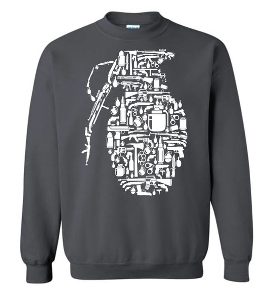 Grenade Made of Guns - Men's Shooting Sweatshirt - Charcoal