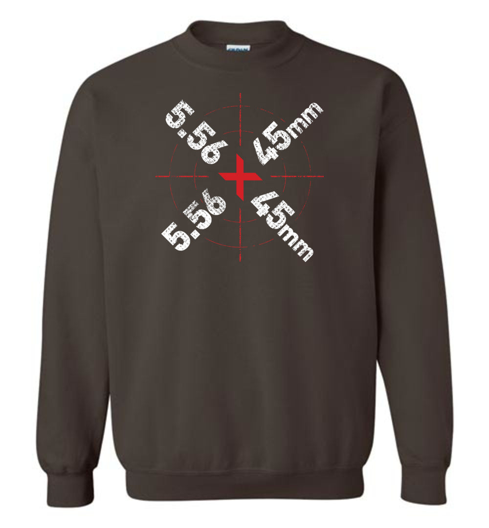 5.56 x 45mm Caliber Ammo AR-15 Shooting Gun Men's Sweatshirt - Dark Brown