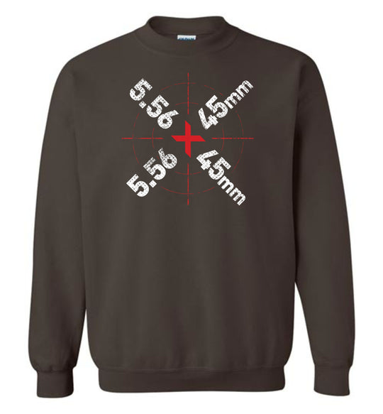 5.56 x 45mm Caliber Ammo AR-15 Shooting Gun Men's Sweatshirt - Dark Brown