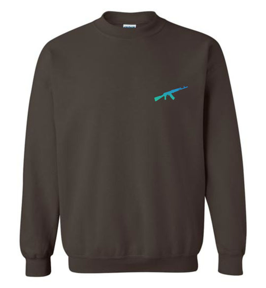 AK-47 AKM Rifle Silhouette Firearm Men's Sweatshirt - Brown