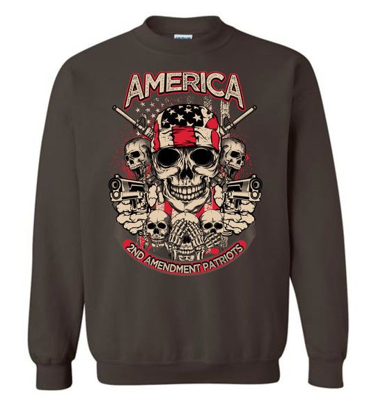 2nd Amendment Patriots - Pro Gun Men's Apparel - Brown Sweatshirt