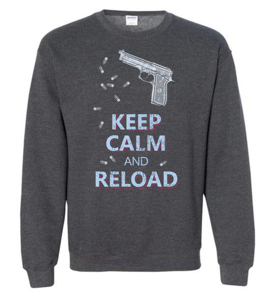 Keep Calm and Reload - Pro Gun Men's Sweatshirt - Dark Heather