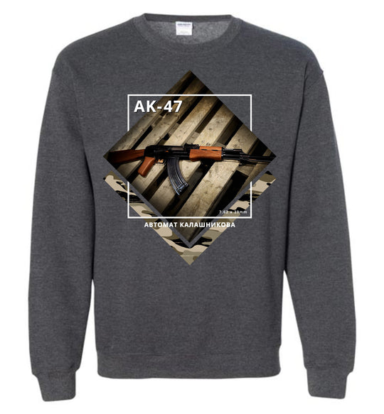 AK-47 Rifle - Tactical Men's Apparel - Dark Heather Sweatshirt