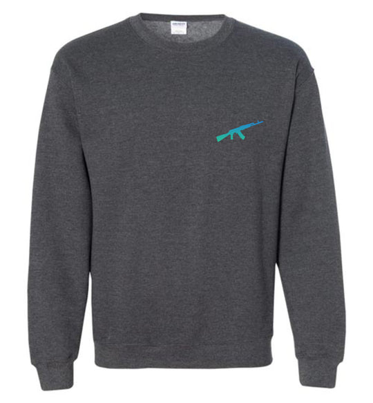 AK-47 AKM Rifle Silhouette Firearm Men's Sweatshirt - Dark Heather