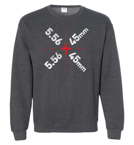 5.56 x 45mm Caliber Ammo AR-15 Shooting Gun Men's Sweatshirt - Dark Heather