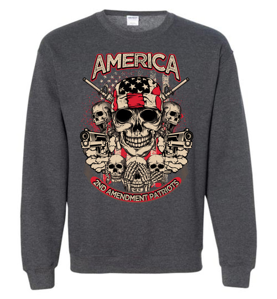 2nd Amendment Patriots - Pro Gun Men's Apparel - Dark Heather Sweatshirt