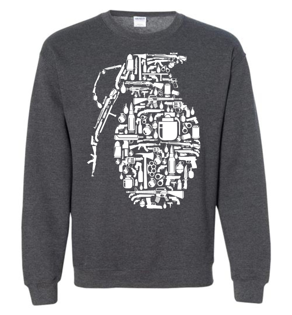 Grenade Made of Guns - Men's Shooting Sweatshirt - Dark Heather