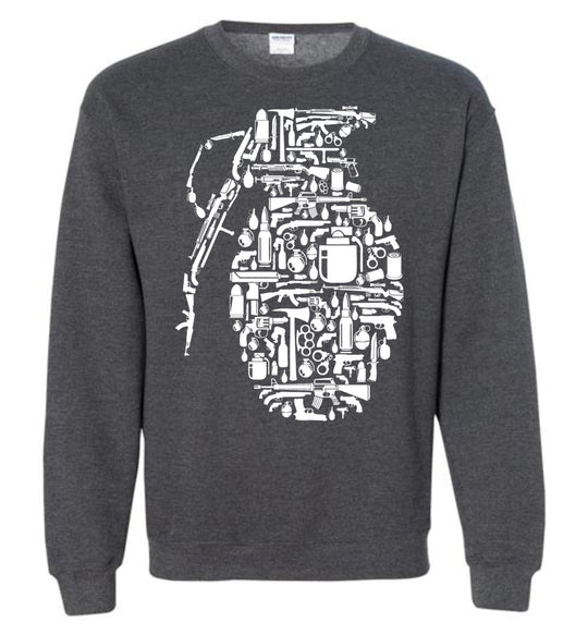 Grenade Made of Guns - Men's Shooting Sweatshirt - Dark Heather
