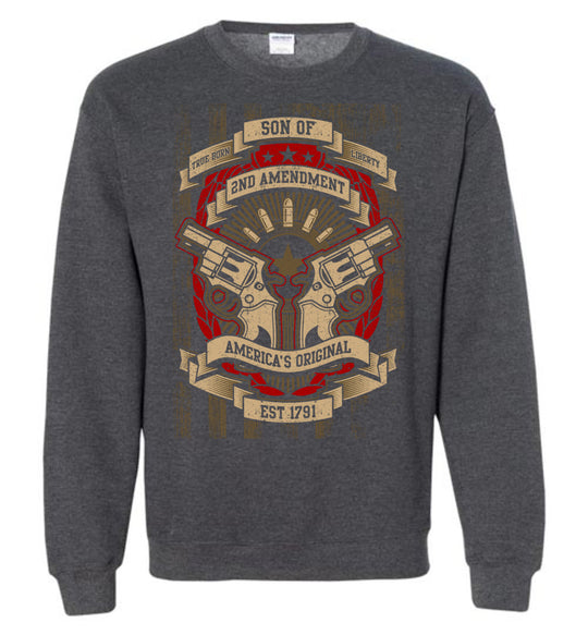 Son of Liberty 2nd Amendment Men's Apparel - Dark Heather Sweatshirt