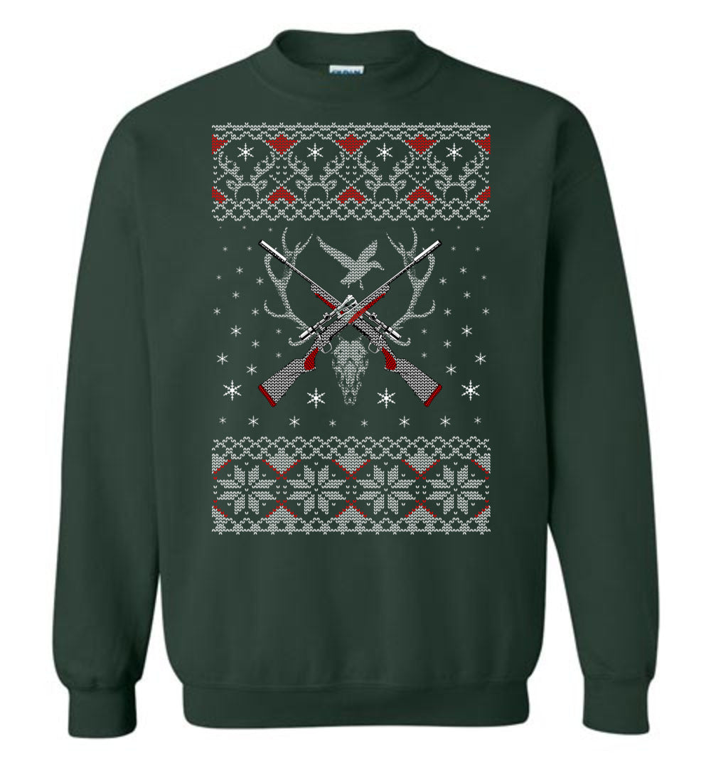 Hunting Ugly Christmas Sweater - Shooting Men's Sweatshirt - Green
