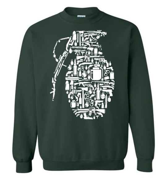 Grenade Made of Guns - Men's Shooting Sweatshirt - Green