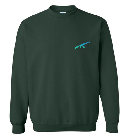 AK-47 AKM Rifle Silhouette Firearm Men's Sweatshirt - Green
