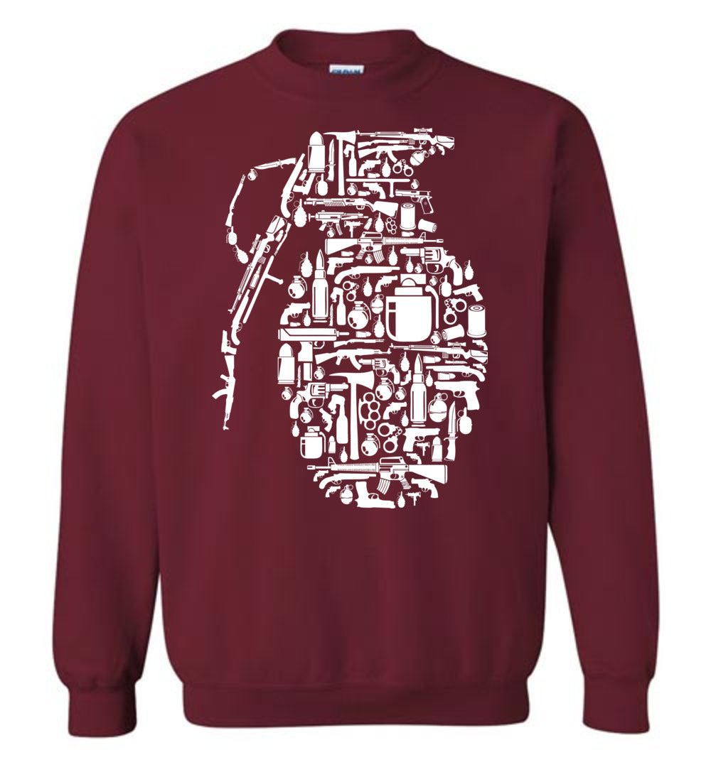 Grenade Made of Guns - Men's Shooting Sweatshirt - Garnet