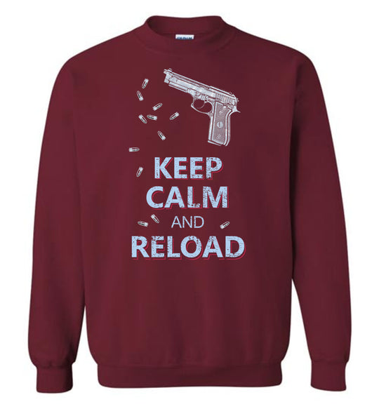 Keep Calm and Reload - Pro Gun Men's Sweatshirt - Garnet