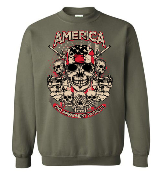 2nd Amendment Patriots - Pro Gun Men's Apparel - Military Green Sweatshirt