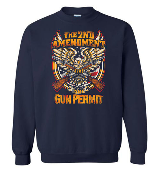 The 2nd Amendment is My Gun Permit - Men's Sweatshirt - Navy