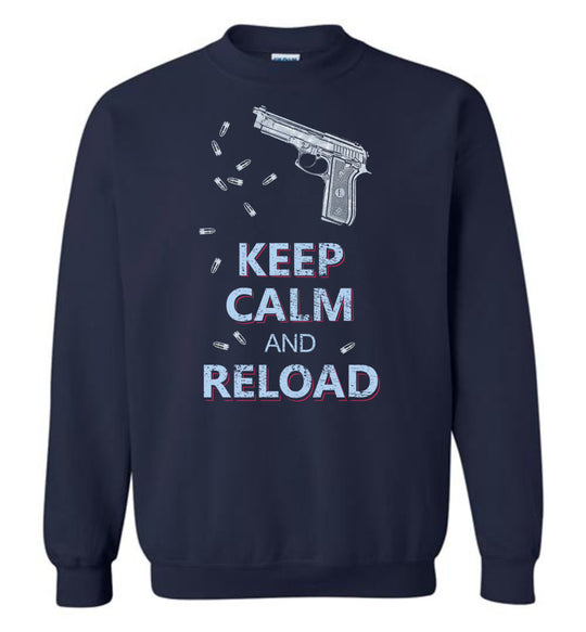 Keep Calm and Reload - Pro Gun Men's Sweatshirt - Navy