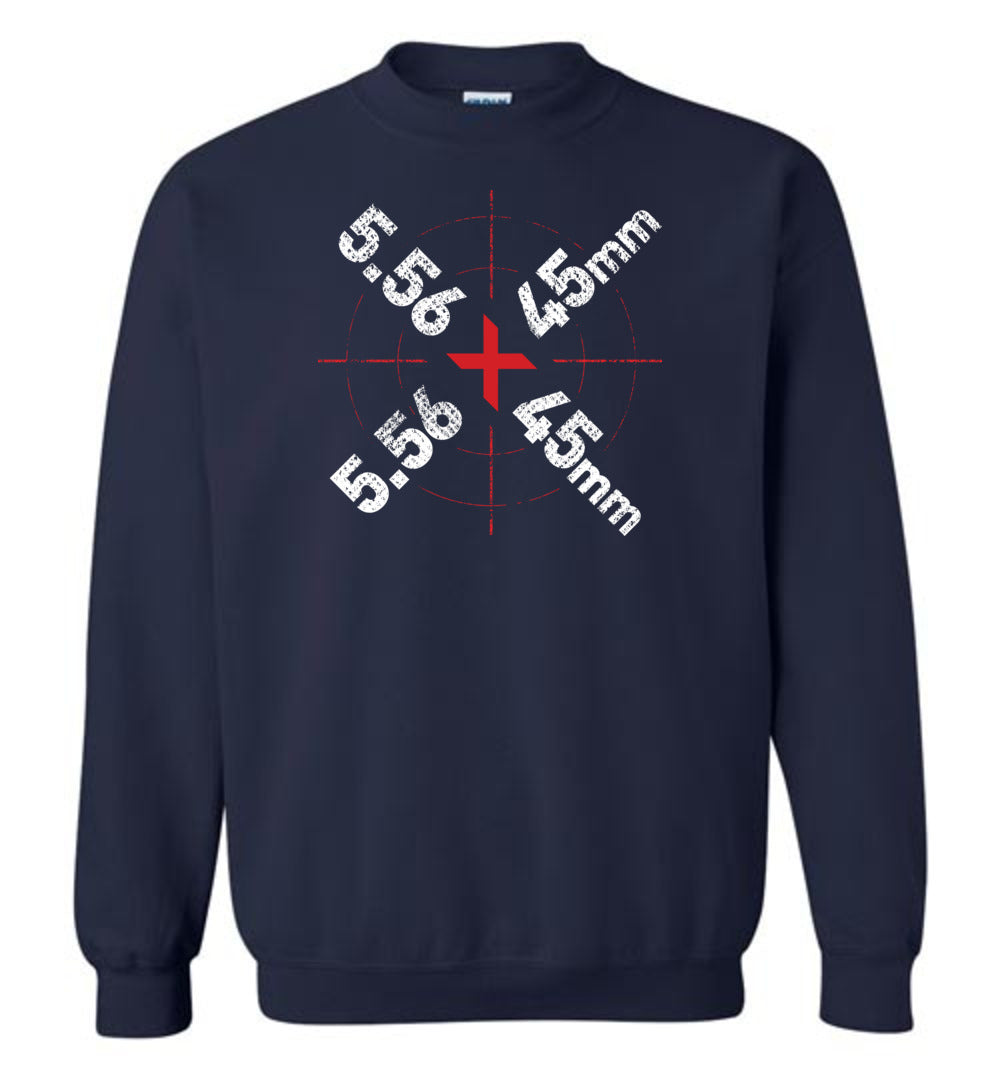 5.56 x 45mm Caliber Ammo AR-15 Shooting Gun Men's Sweatshirt - Navy