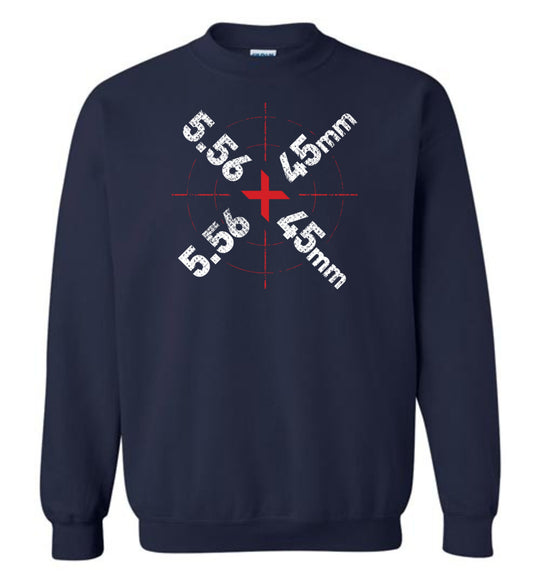 5.56 x 45mm Caliber Ammo AR-15 Shooting Gun Men's Sweatshirt - Navy