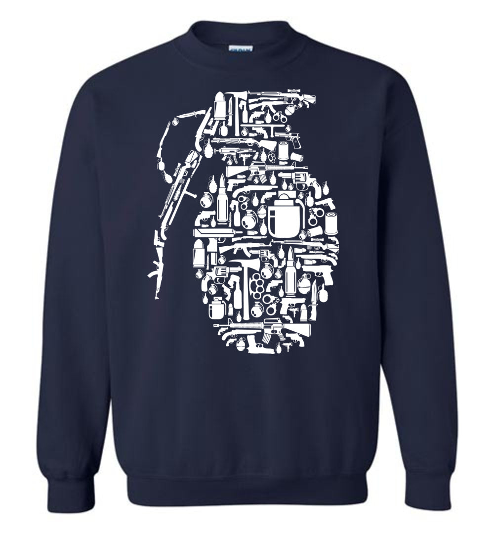 Grenade Made of Guns - Men's Shooting Sweatshirt - Navy
