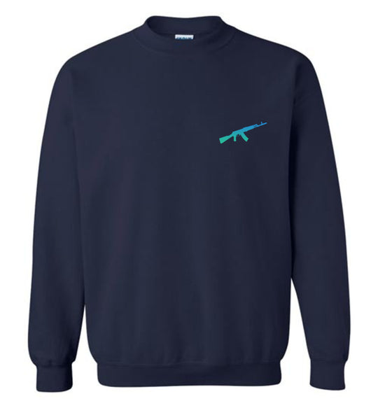 AK-47 AKM Rifle Silhouette Firearm Men's Sweatshirt - Navy