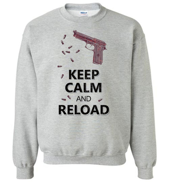 Keep Calm and Reload - Pro Gun Men's Sweatshirt - Sports Grey