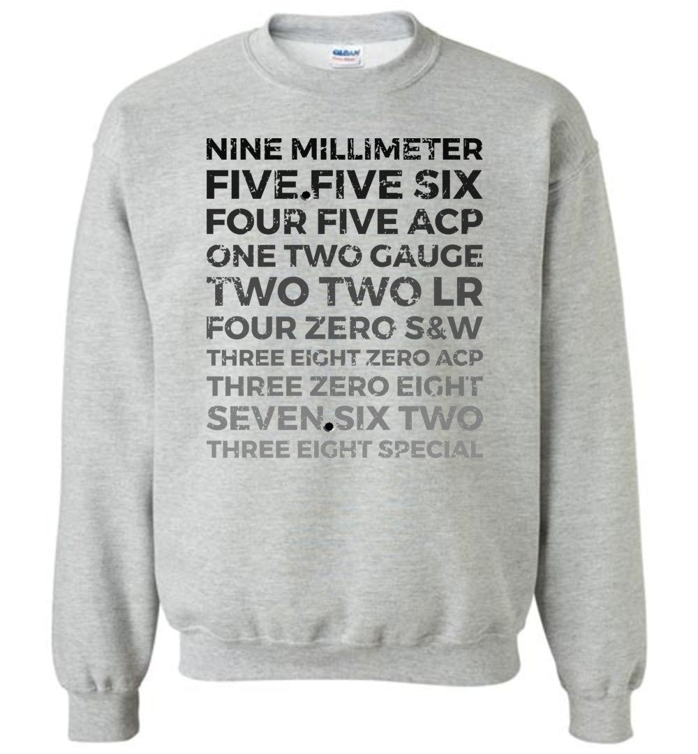 Top 10 Most Popular U.S. Calibers - Men's Pro Gun Sweatshirt - Sports Grey