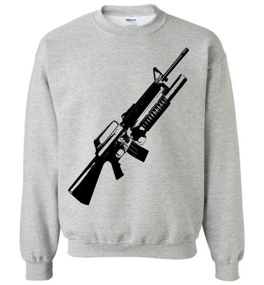 M16A2 Rifles with M203 Grenade Launcher - Pro Gun Tactical Men's Sweatshirt - Sports Grey