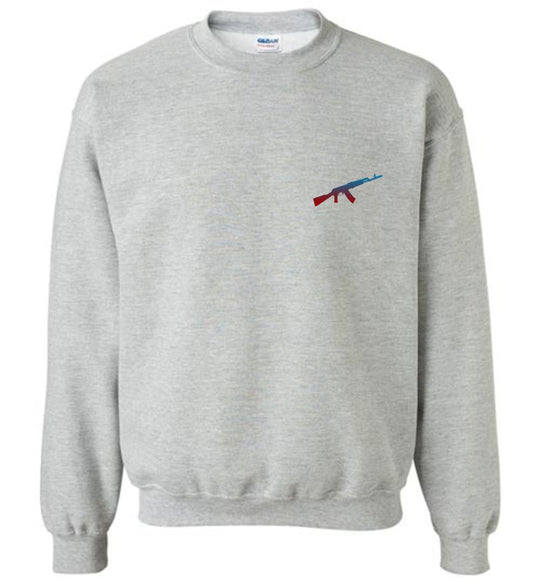 AK-47 AKM Rifle Silhouette Firearm Men's Sweatshirt - Sports Grey