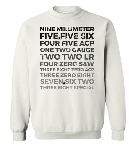 Top 10 Most Popular U.S. Calibers - Men's Pro Gun Sweatshirt - White