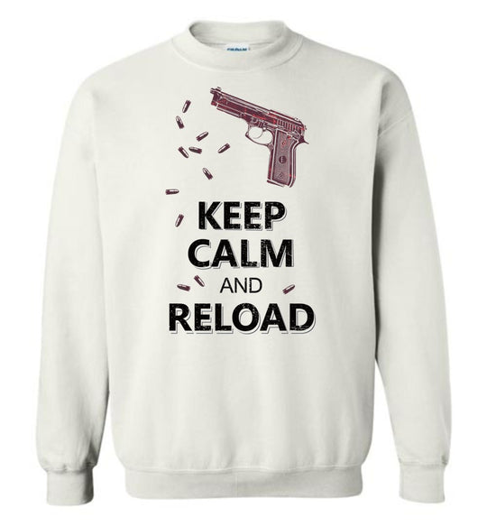 Keep Calm and Reload - Pro Gun Men's Sweatshirt - White