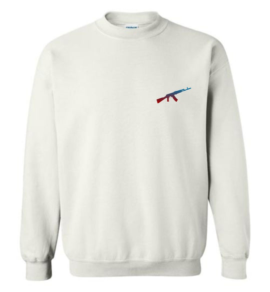 AK-47 AKM Rifle Silhouette Firearm Men's Sweatshirt - White