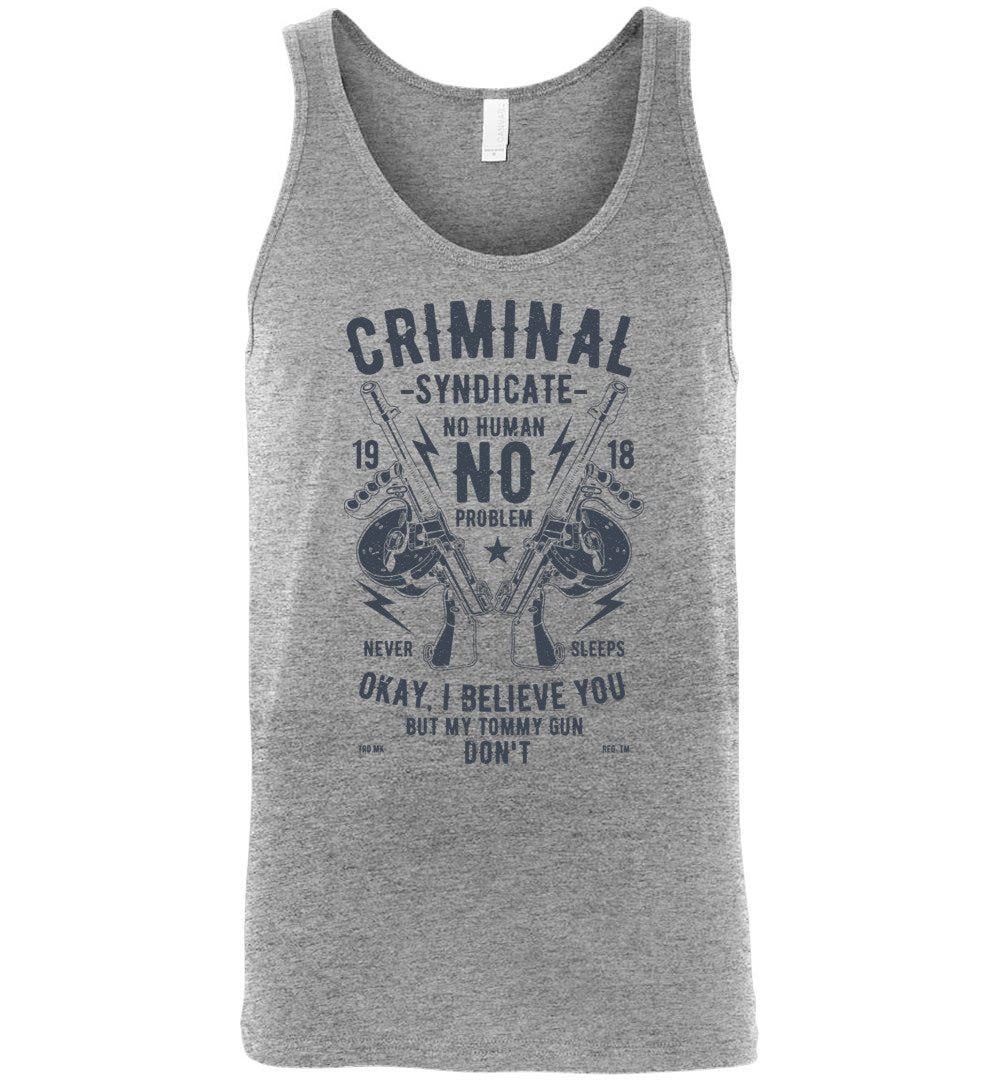 Thompson Submachine Gun Men's Pro Gun Tank Top - Athletic Heather